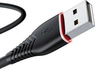 Vipfan USB to Micro USB cable Anti-Break X01, 3A, 1m (black) hinta ja tiedot | Kaapelit ja adapterit | hobbyhall.fi