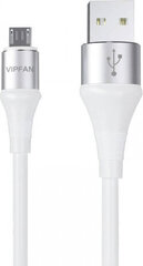 Vipfan USB to Micro USB cable Colorful X09, 3A, 1.2m (white) hinta ja tiedot | Kaapelit ja adapterit | hobbyhall.fi