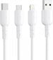 Vipfan USB to Micro USB cable Colorful X11, 3A, 1m (white) hinta ja tiedot | Kaapelit ja adapterit | hobbyhall.fi