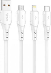 Vipfan USB to USB-C cable Colorful X12, 3A, 1m (white) hinta ja tiedot | Kaapelit ja adapterit | hobbyhall.fi