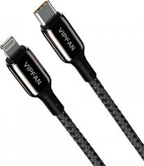 Vipfan USB-C to Lightning Cable P03 1,5m, Power Delivery (black) hinta ja tiedot | Kaapelit ja adapterit | hobbyhall.fi