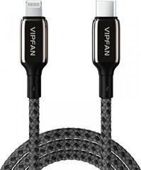 Vipfan USB-C to Lightning Cable P03 1,5m, Power Delivery (black) hinta ja tiedot | Kaapelit ja adapterit | hobbyhall.fi
