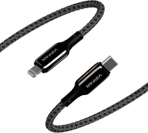 Vipfan USB-C to Lightning Cable P03 1,5m, Power Delivery (black) hinta ja tiedot | Kaapelit ja adapterit | hobbyhall.fi