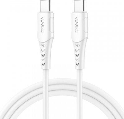 Vipfan USB-C to USB-C cable P05, 60W, PD, 2m (white) hinta ja tiedot | Kaapelit ja adapterit | hobbyhall.fi