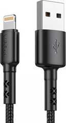 Vipfan USB to Lightning cable X02, 3A, 1.2m (black) hinta ja tiedot | Kaapelit ja adapterit | hobbyhall.fi