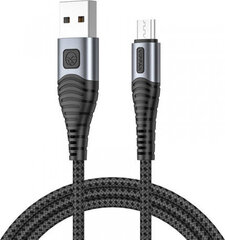 Vipfan X10 USB to Micro USB cable, 3A, 1.2m, braided (black) hinta ja tiedot | Kaapelit ja adapterit | hobbyhall.fi
