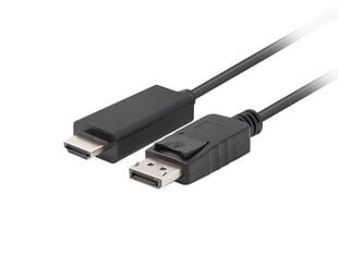 Lanberg, DisplayPort - HDMI, 1 m hinta ja tiedot | Kaapelit ja adapterit | hobbyhall.fi