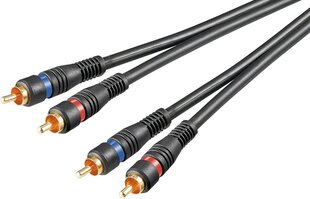 Audiokaapeli Goobay 2x RCA - 2x RCA, 0.2m hinta ja tiedot | Kaapelit ja adapterit | hobbyhall.fi