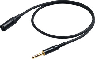 Audiokaapeli Proel 6,3mm stereo - XLR, 3m, musta hinta ja tiedot | Kaapelit ja adapterit | hobbyhall.fi