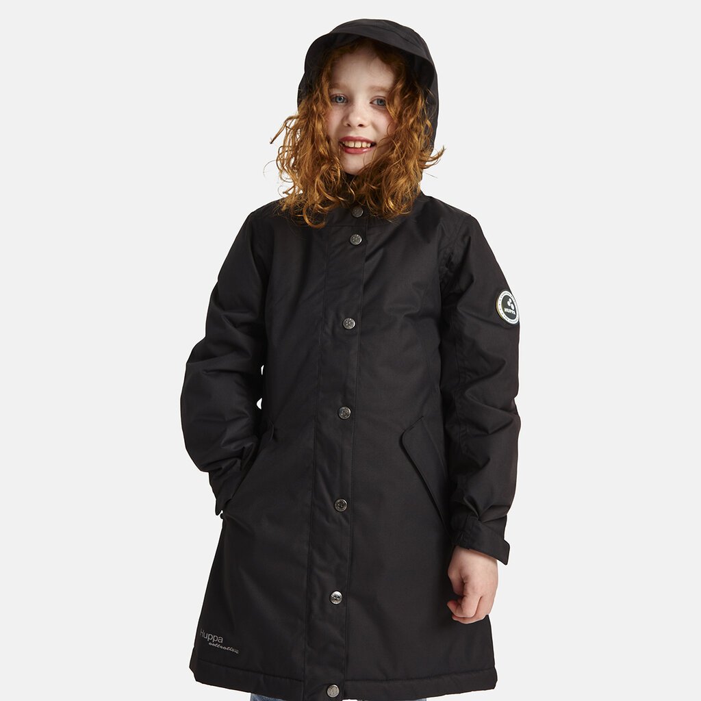 Huppa tyttöjen lämmitetty kevät-syksyn parka JANELLE 1, 140g, musta hinta ja tiedot | Lasten talvivaatteet | hobbyhall.fi