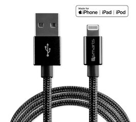 USB-A- ja Lightning-kaapeli RapidCord 1m musta *MFi-sertifikaatilla hinta ja tiedot | Kaapelit ja adapterit | hobbyhall.fi