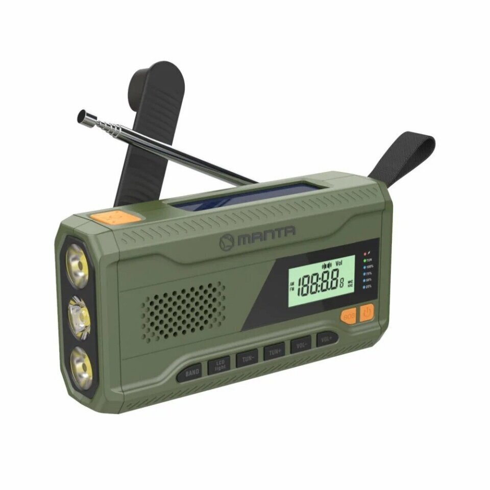 Radio aurinkoakulla ja dynamolla Manta RDI401G hinta ja tiedot | Kelloradiot ja herätyskellot | hobbyhall.fi