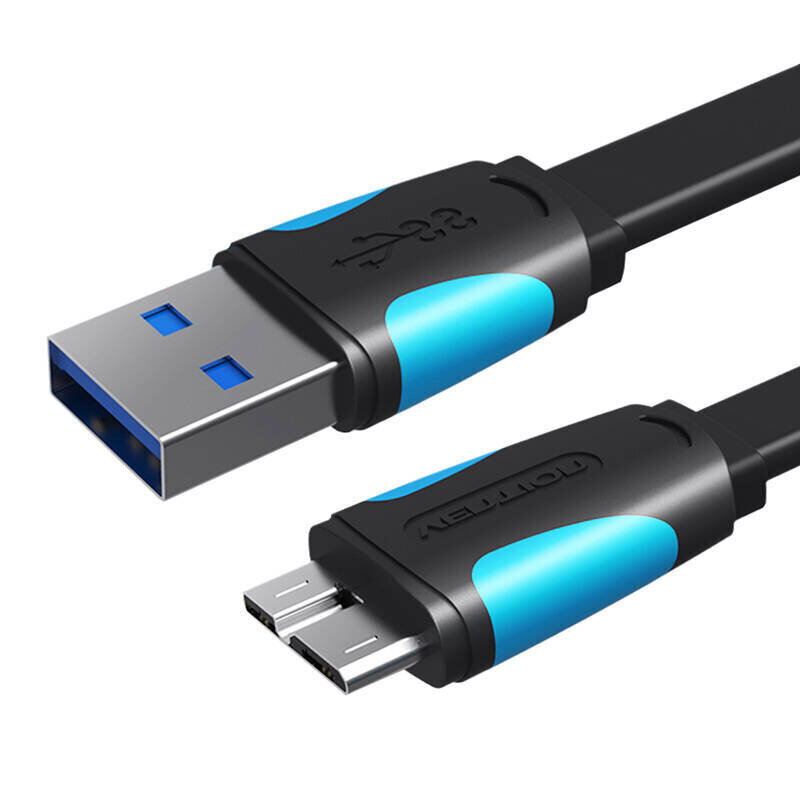 Vention VAS-A12-B100, Flat USB 3.0 A to Micro-B, 1m hinta ja tiedot | Kaapelit ja adapterit | hobbyhall.fi