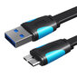 Vention VAS-A12-B100, Flat USB 3.0 A to Micro-B, 1m hinta ja tiedot | Kaapelit ja adapterit | hobbyhall.fi