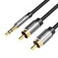 Vention BCFBI, 3.5mm Male to 2x RCA Male, 3m hinta ja tiedot | Kaapelit ja adapterit | hobbyhall.fi