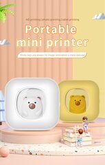 Cat Mini Printer X7Y, keltainen + 3 värirullaa hinta ja tiedot | Tulostimet | hobbyhall.fi