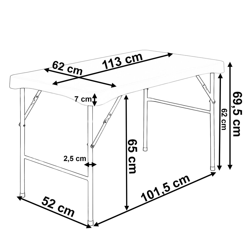 Puutarha catering setti STANLEY pöytä + 2 penkkiä hinta ja tiedot | Puutarhakalusteet | hobbyhall.fi