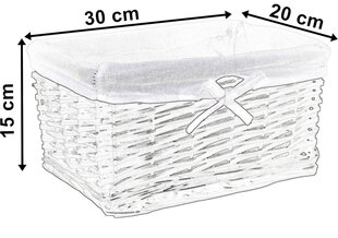 Pajukassi 30x20x15 cm, valkoinen ja harmaa hinta ja tiedot | Säilytyslaatikot ja -korit | hobbyhall.fi