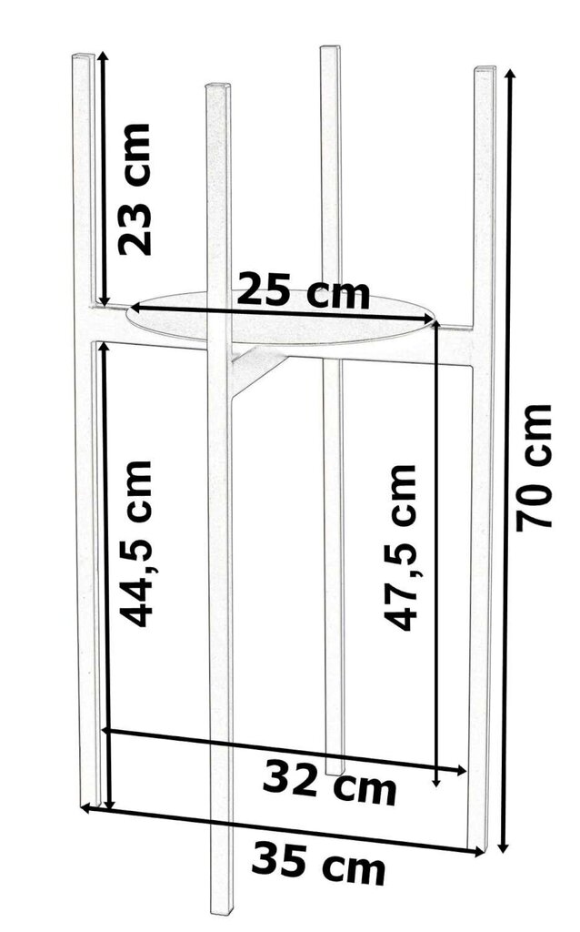 Torre Rustic 70 cm parvella kukkapenkki mustana hinta ja tiedot | Kukkatelineet ja kukkapöydät | hobbyhall.fi