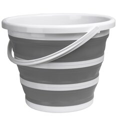 Asmar 10 litran kompakti kokoontaitettava ämpäri 32 cm, valkoinen ja harmaa hinta ja tiedot | Siivoustarvikkeet | hobbyhall.fi