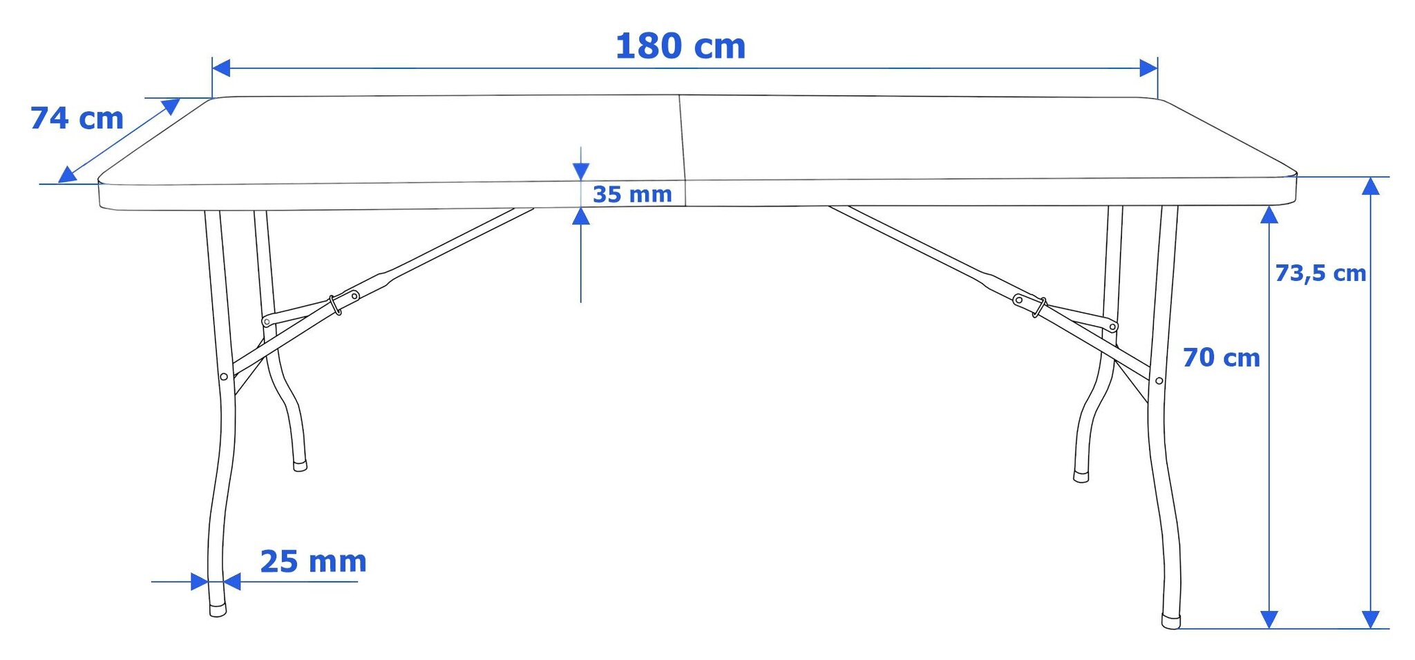 Kokoontaitettava pöytä 80 cm musta hinta ja tiedot | Puutarhapöydät | hobbyhall.fi