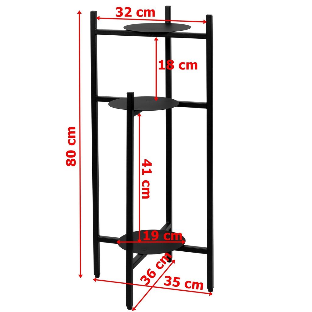 Kukkateline, Tretorri Rustic loft, musta hinta ja tiedot | Kukkatelineet ja kukkapöydät | hobbyhall.fi