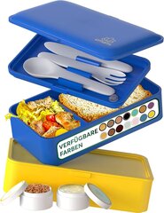 Umami lounaslaatikko ruokailuvälineineen, 1,2 l, sininen/keltainen hinta ja tiedot | Elintarvikkeiden säilytysastiat | hobbyhall.fi
