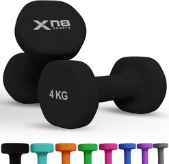 Käsipainot Xn8, 4kg, 2kpl, musta kaina ir informacija | Käsipainot, kahvakuulat ja voimaharjoittelu | hobbyhall.fi