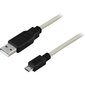 Kaapeli Deltaco USB 2.0 "A-micro B", 2 m, valkoinen-musta / USB-302 hinta ja tiedot | Kaapelit ja adapterit | hobbyhall.fi