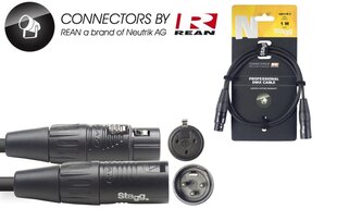 DMX-kaapeli Stagg REAN XLR/m - XLR/f 1 m hinta ja tiedot | Kaapelit ja adapterit | hobbyhall.fi