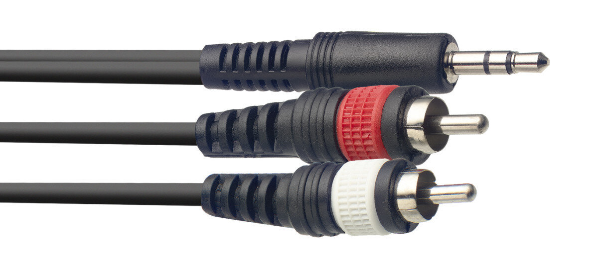 Audiokaapeli Stagg 3,5 mm TRS - 2 x RCA 6m hinta ja tiedot | Kaapelit ja adapterit | hobbyhall.fi