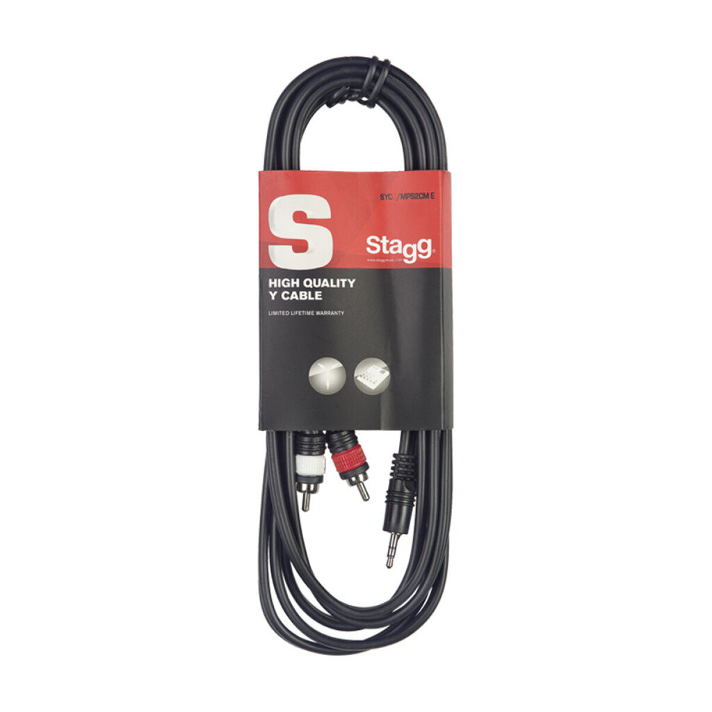 Audiokaapeli Stagg 3,5 mm TRS - 2 x RCA 6m hinta ja tiedot | Kaapelit ja adapterit | hobbyhall.fi