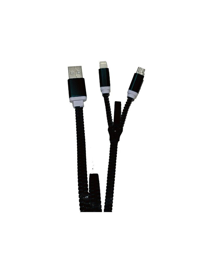 USB-kaapeli Apple- ja Android-laitteille ZZIPP musta hinta ja tiedot | Kaapelit ja adapterit | hobbyhall.fi
