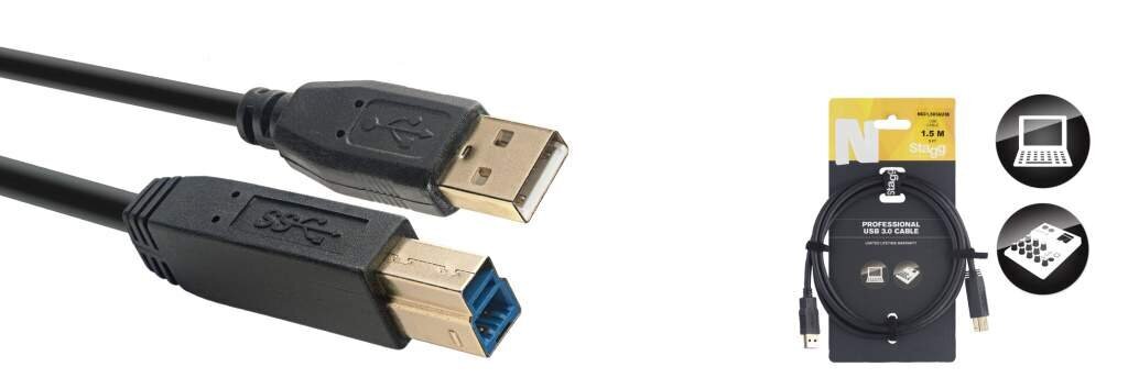 Datakaapeli USB 3.0 Stagg NCC1,5U3AU3B hinta ja tiedot | Kaapelit ja adapterit | hobbyhall.fi