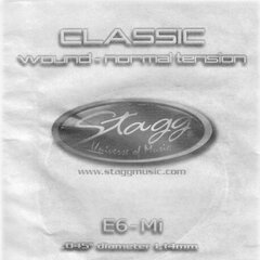 Styga klassisen kitaran kieli Stagg CLN-E6W.045 hinta ja tiedot | Soittimien lisätarvikkeet | hobbyhall.fi