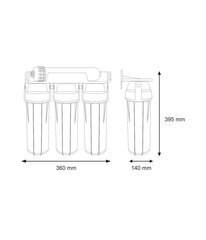 Nelivaiheinen juomaveden suodatusjärjestelmä UV-kalvolla Aquafilter FP3-HJ-K1 hinta ja tiedot | Vedensuodattimet | hobbyhall.fi