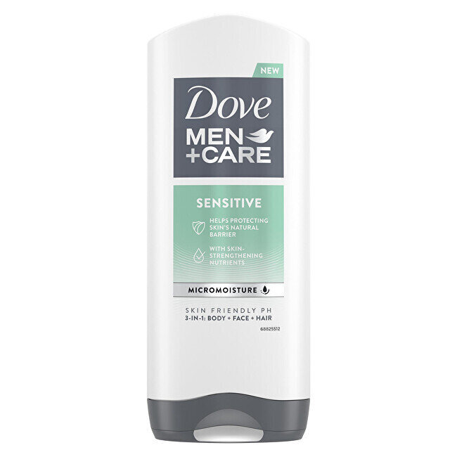 Suihkugeeli 3-1 Dove Care Sensitive, 250 ml hinta ja tiedot | Suihkusaippuat ja suihkugeelit | hobbyhall.fi