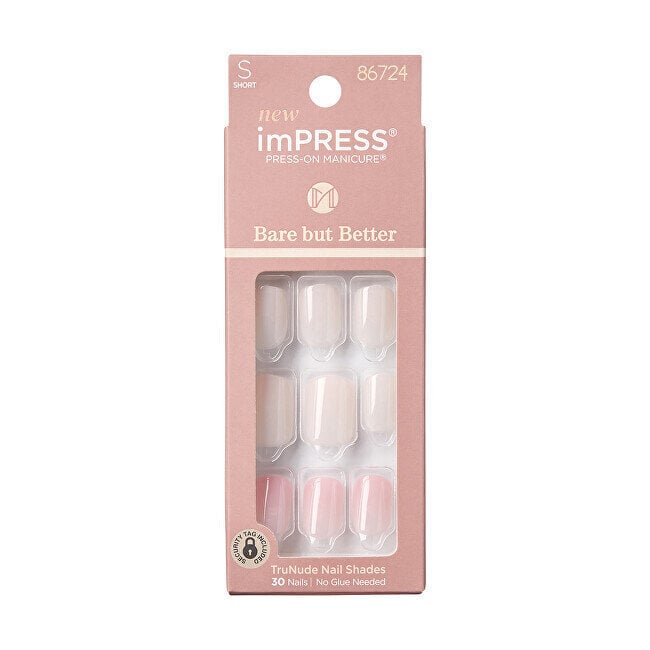 Tekokynnet imPRESS Press-On Manicure Bare But Butter Short Nails Nude, 30 kpl., koko S hinta ja tiedot | Manikyyri- ja pedikyyritarvikkeet | hobbyhall.fi