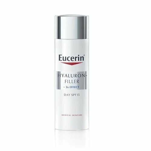 Ryppyjä ehkäisevä päivävoide normaalille ja sekaiholle Eucerin SPF 15 Hyaluron-Filler 3x, 50 ml hinta ja tiedot | Kasvovoiteet | hobbyhall.fi