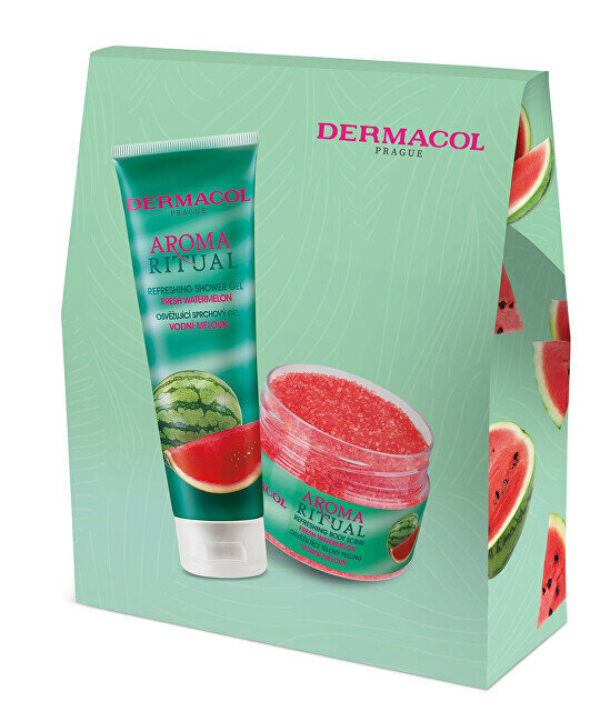 Kosmetiikka lahjasetti Dermacol Aroma Ritual Watermelon III: suihkugeeli, 250 ml + vartalokuorinta, 200 g hinta ja tiedot | Suihkusaippuat ja suihkugeelit | hobbyhall.fi