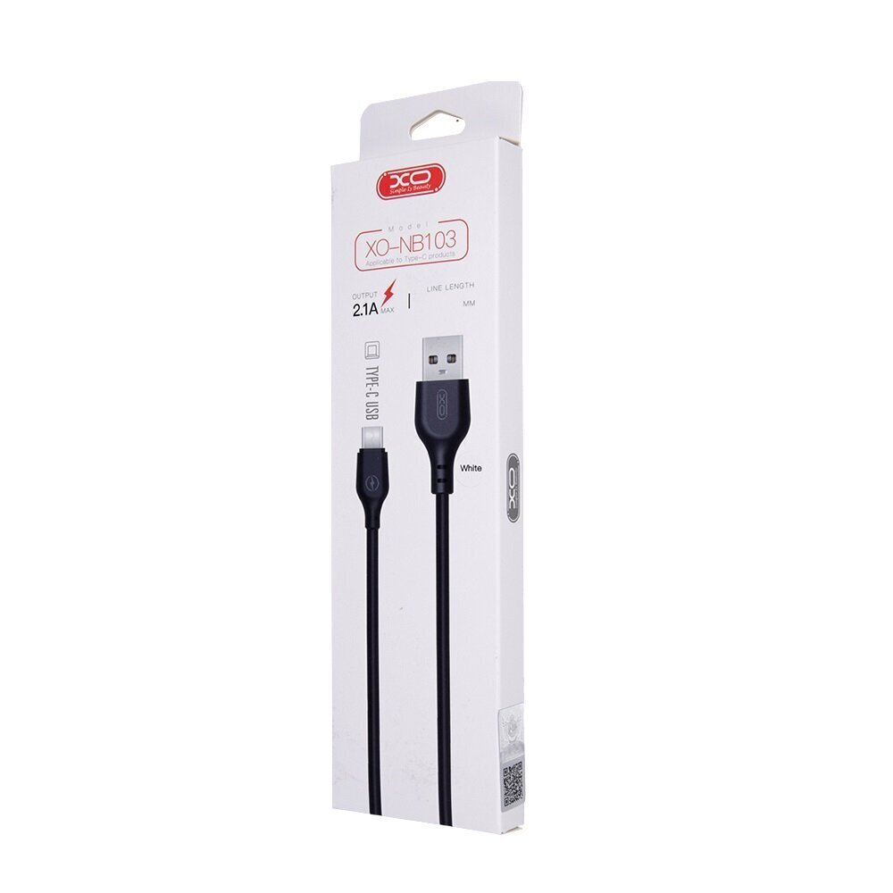 XO cable NB103 USB - USB-C 2,0 m 2,1A white hinta ja tiedot | Kaapelit ja adapterit | hobbyhall.fi