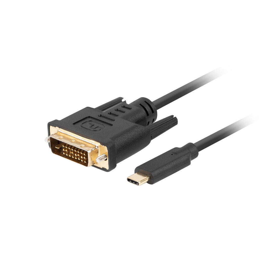 USB C -DVI-D kaapeli Lanberg CA-CMDV-10CU-0030-BK 3 m Musta hinta ja tiedot | Kaapelit ja adapterit | hobbyhall.fi
