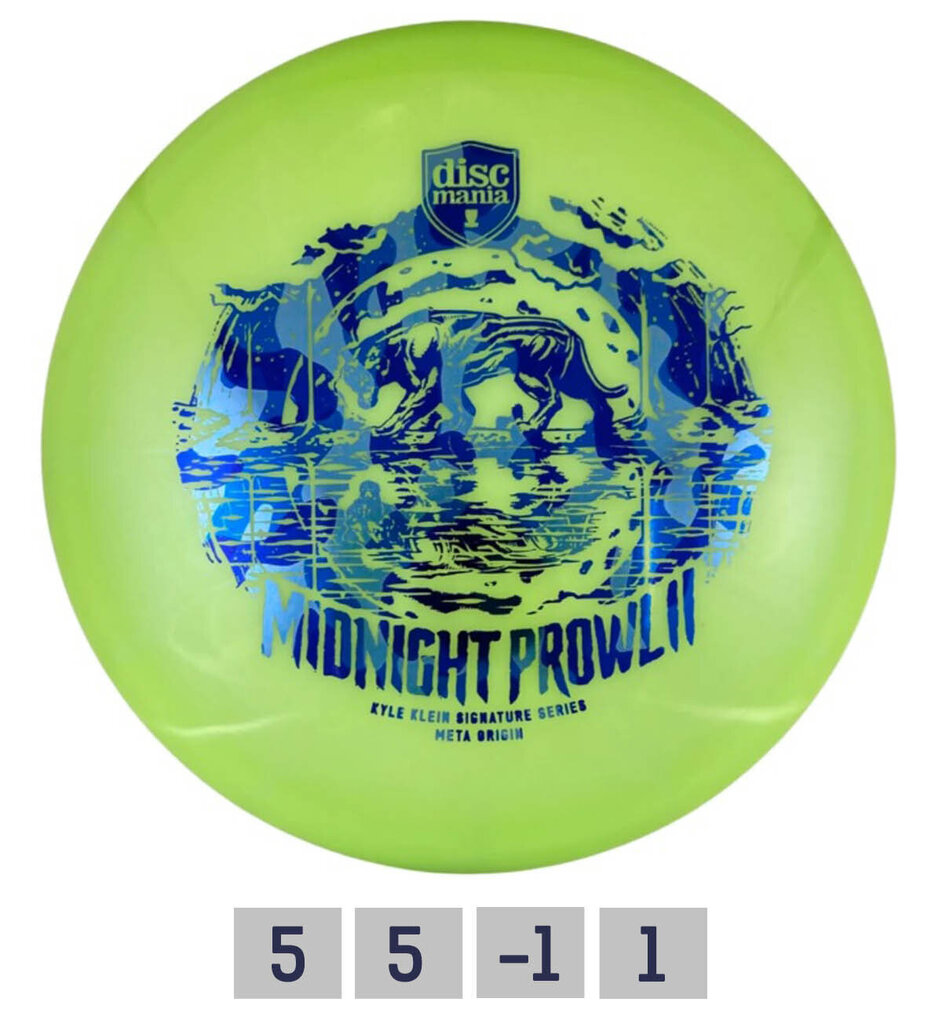 Frisbeegolfkiekko Discmania Midrange Driver C-Line Midnight Prowl 2 Meta Kyle Klein, vihreä hinta ja tiedot | Frisbeegolf | hobbyhall.fi