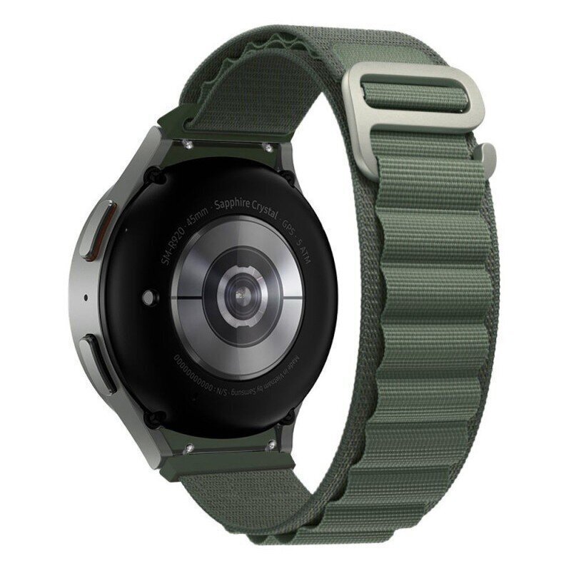 Tech-Protect kellohihna Nylon Pro Samsung Galaxy Watch4/5/5 Pro, sotilaallinen vihreä hinta ja tiedot | Älykellojen ja aktiivisuusrannekkeiden lisätarvikkeet | hobbyhall.fi