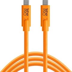 Tether Tools -kaapeli TetherPro USB-C - USB-C 0,9 m, oranssi hinta ja tiedot | Tether Puhelimet, älylaitteet ja kamerat | hobbyhall.fi