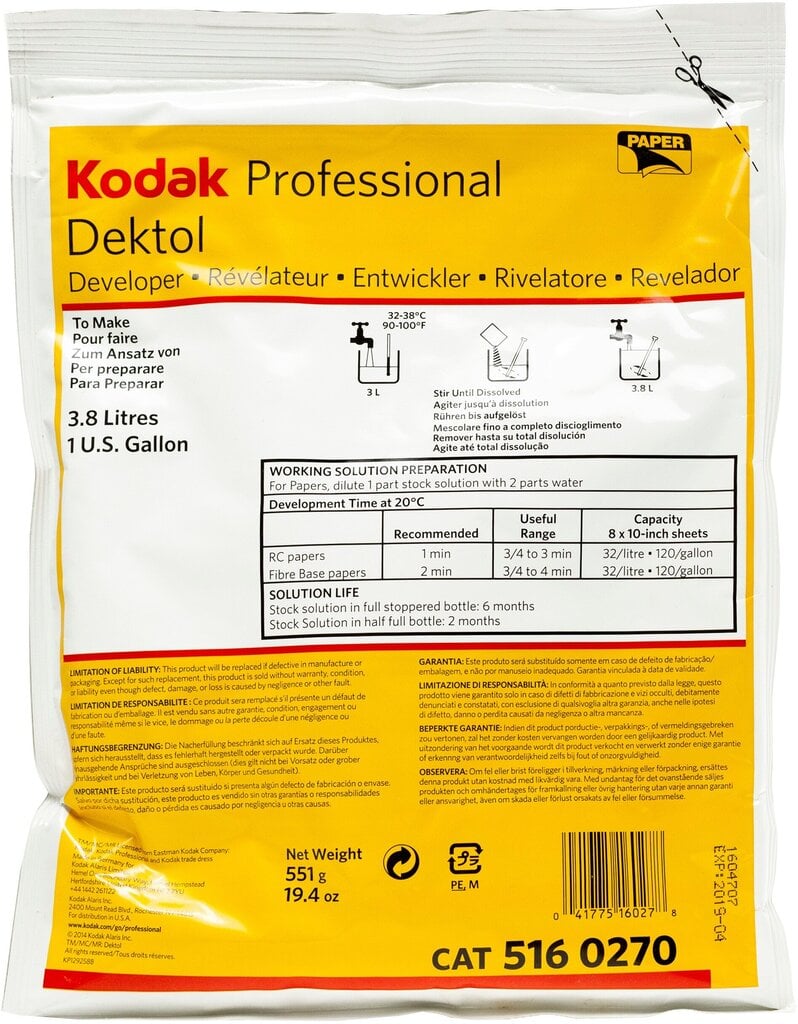 Kodak julkaisi Dektol Pro 3.8L (jauhe) hinta ja tiedot | Kameratarvikkeet | hobbyhall.fi