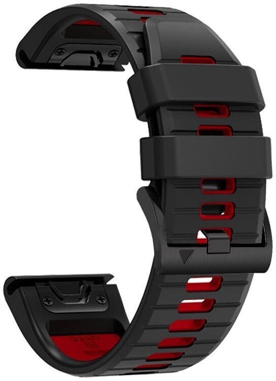 Tech-Protect kellon ranneke IconBand Pro Garmin fenix 3/5X/3HR/5X Plus/6X/6X Pro/7X, musta/punainen hinta ja tiedot | Älykellojen ja aktiivisuusrannekkeiden lisätarvikkeet | hobbyhall.fi