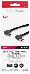 Vivanco-kaapeli HDMI - HDMI 3m angeled (47107) hinta ja tiedot | Kaapelit ja adapterit | hobbyhall.fi