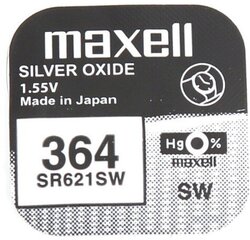 Maxell akku SR621SW/364 1,55V hinta ja tiedot | Kameran akut | hobbyhall.fi