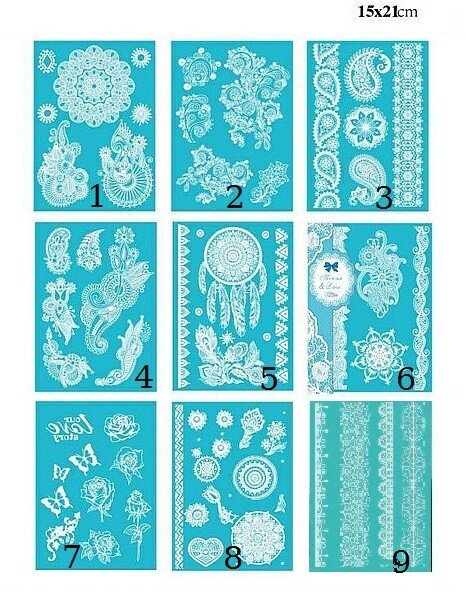 Väliaikainen tatuointi Henna&Lace, 21x15cm hinta ja tiedot | Lasten asusteet | hobbyhall.fi